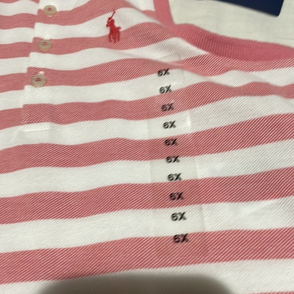 Ralph Lauren 6x faded red white stripe drop waist dress ruffled lace hem nwt - Picture 3 of 10